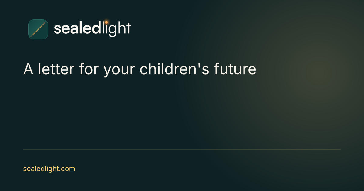 SealedLight: What to write in a letter for your children's future
